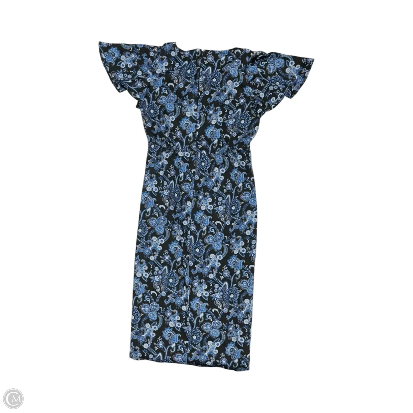 Dress Party Midi By Jones New York In Black & Blue, Size: S
