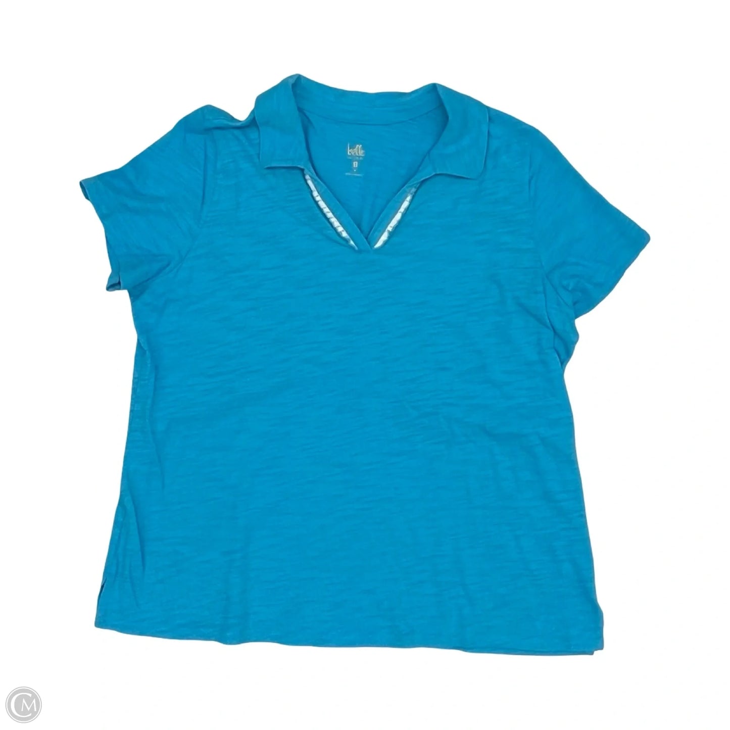 Top Short Sleeve By Belle By Kim Gravel In Blue, Size: Xl