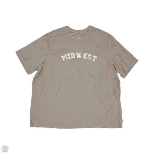 Top Short Sleeve By Athletic Works In Tan, Size: 2x