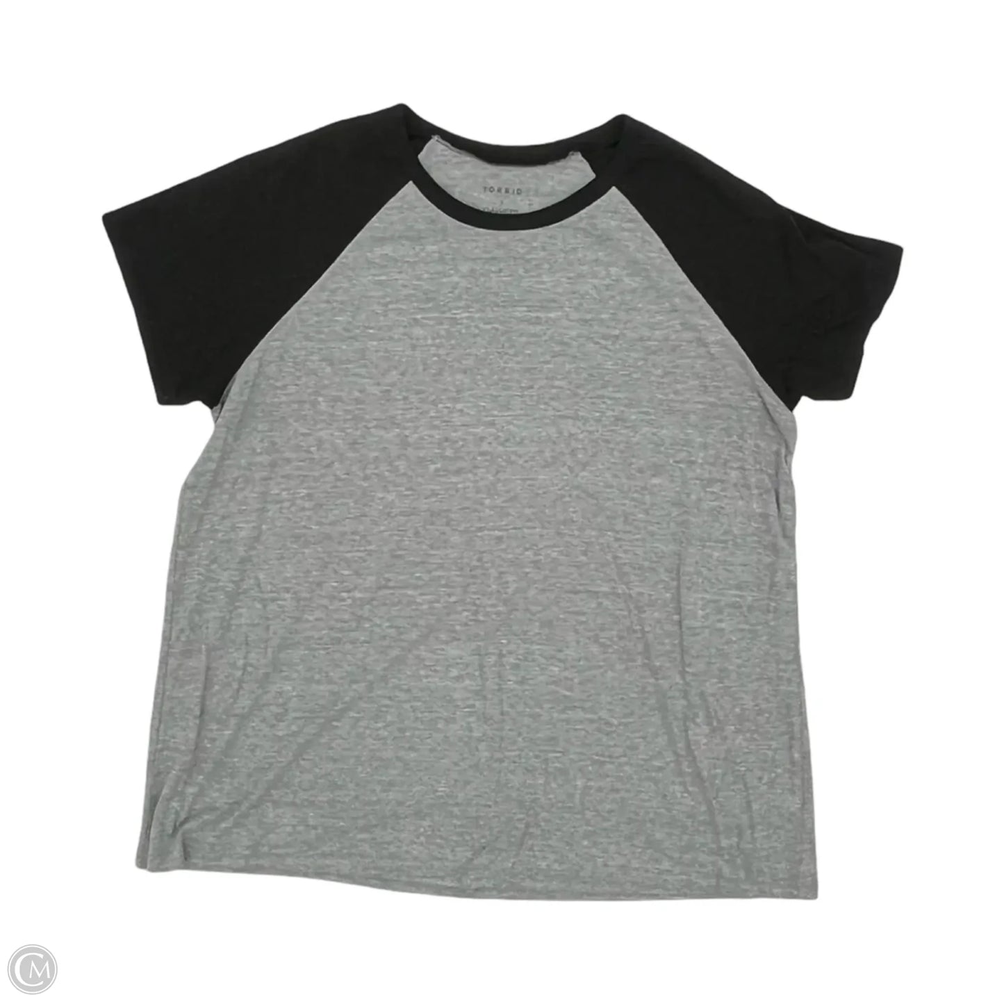 Top Short Sleeve By Torrid In Black & Grey, Size: 1x