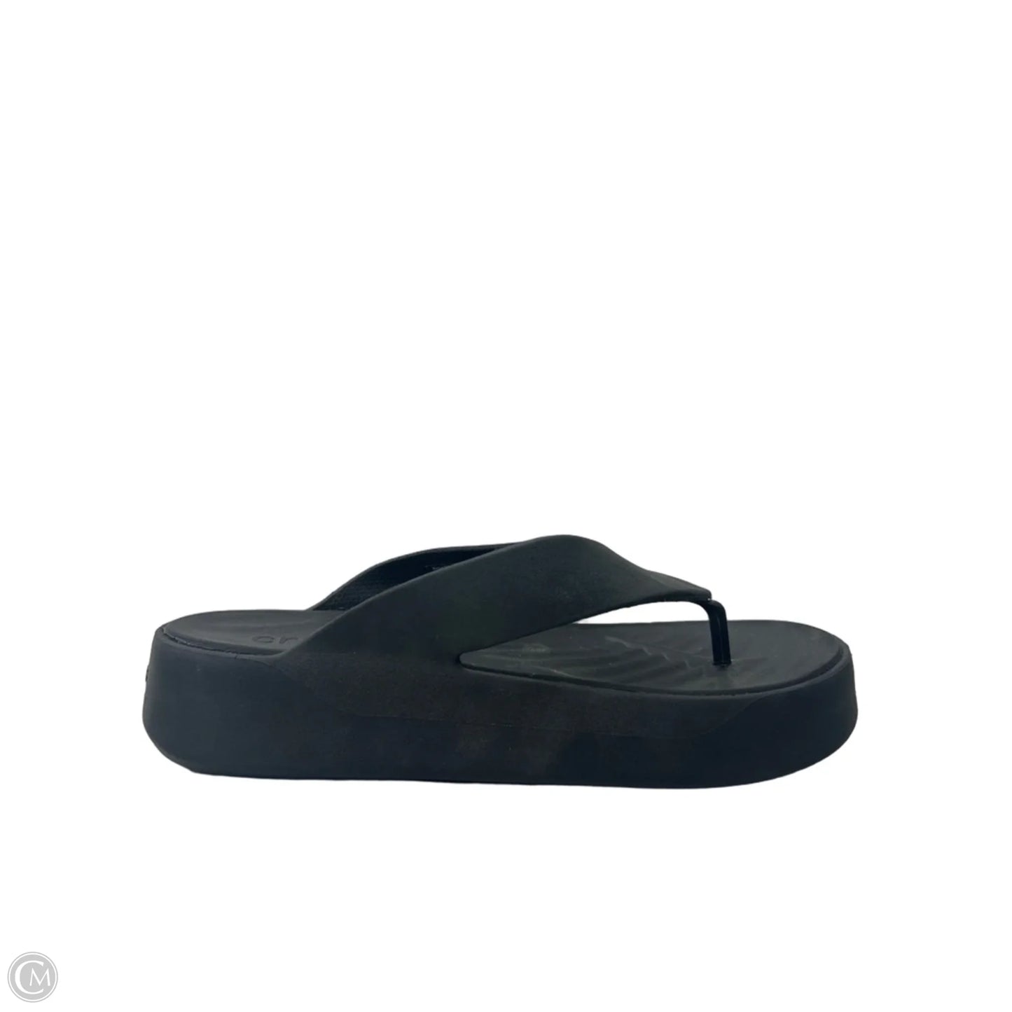 Sandals Flip Flops By Crocs In Black, Size: 9