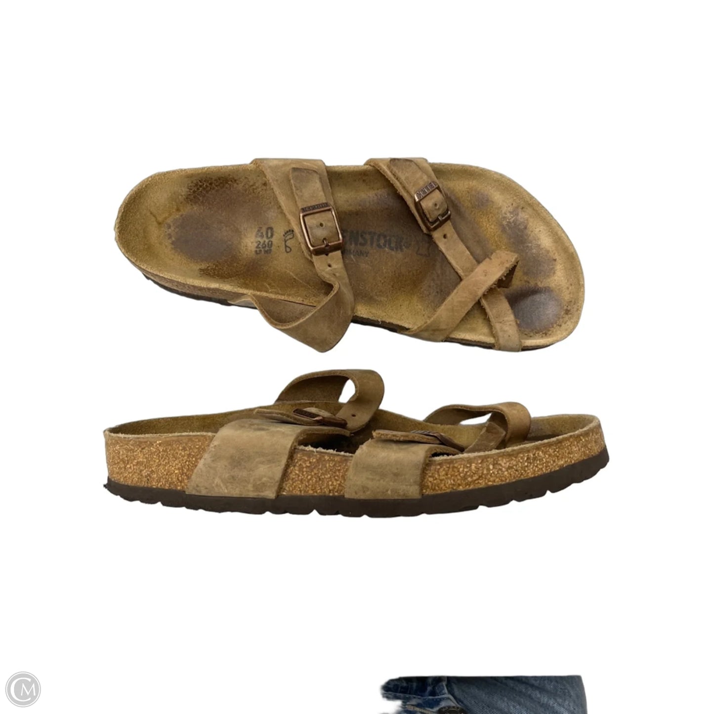 Sandals Flats By Birkenstock In Brown, Size: 9
