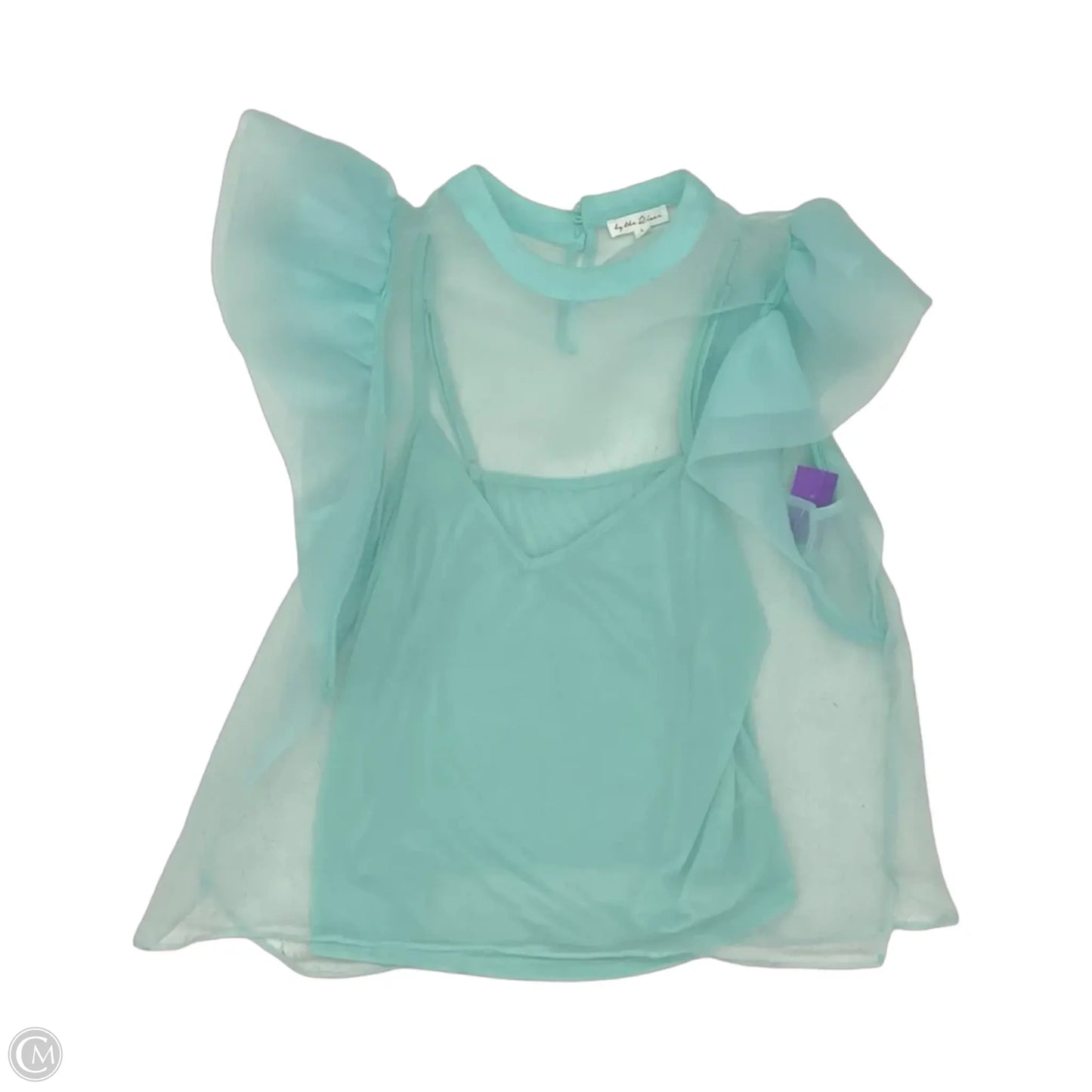 Blouse Short Sleeve By By The River In Green, Size: L