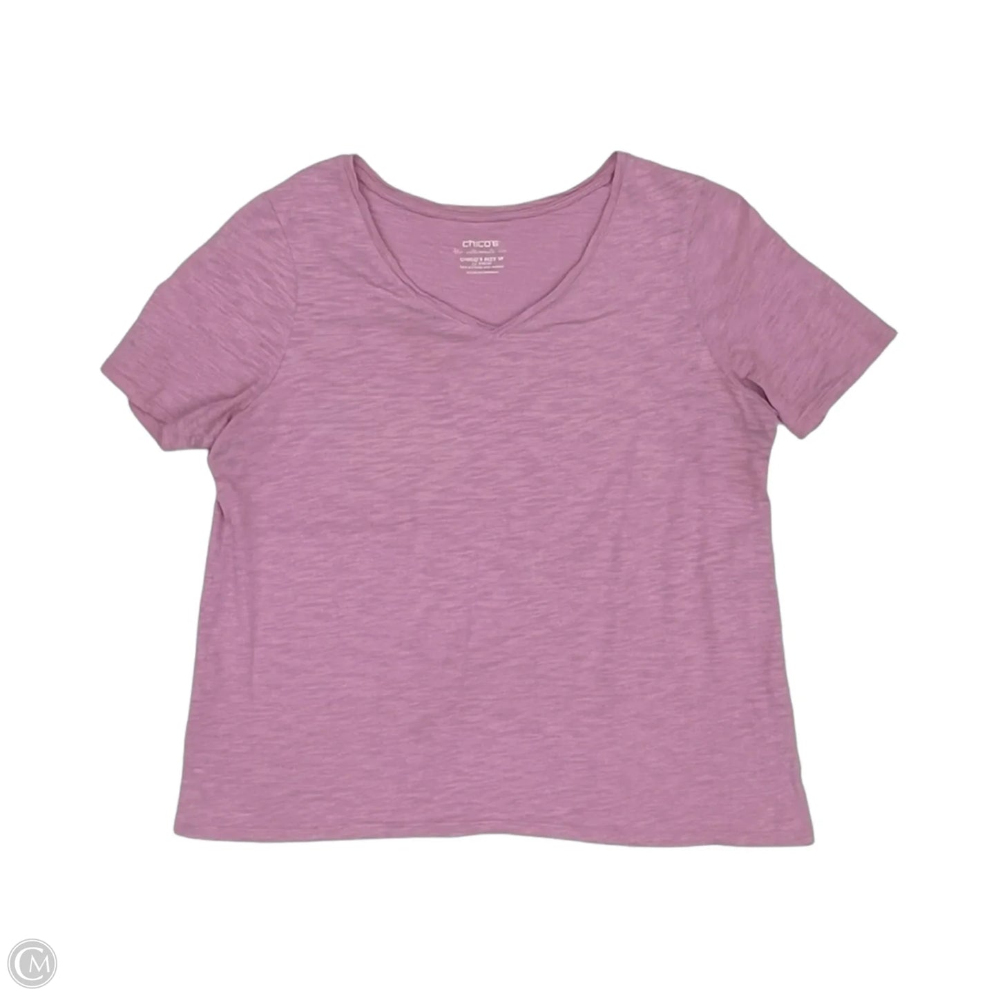 Top Short Sleeve By Chicos In Pink, Size: Mp