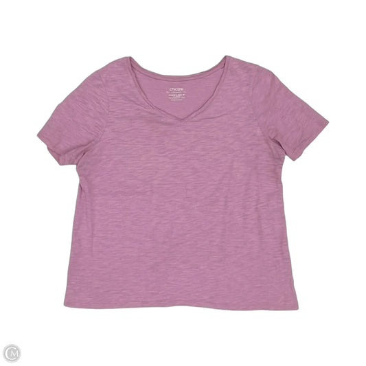 Top Short Sleeve By Chicos In Pink, Size: Mp