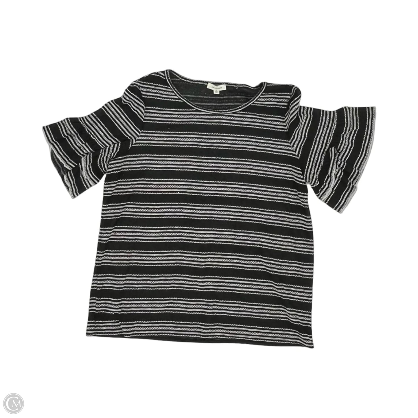 Top Short Sleeve By Max Studio In Black & Cream, Size: M