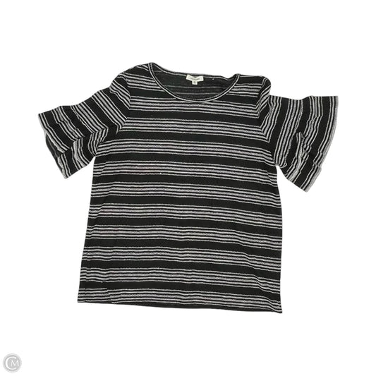Top Short Sleeve By Max Studio In Black & Cream, Size: M