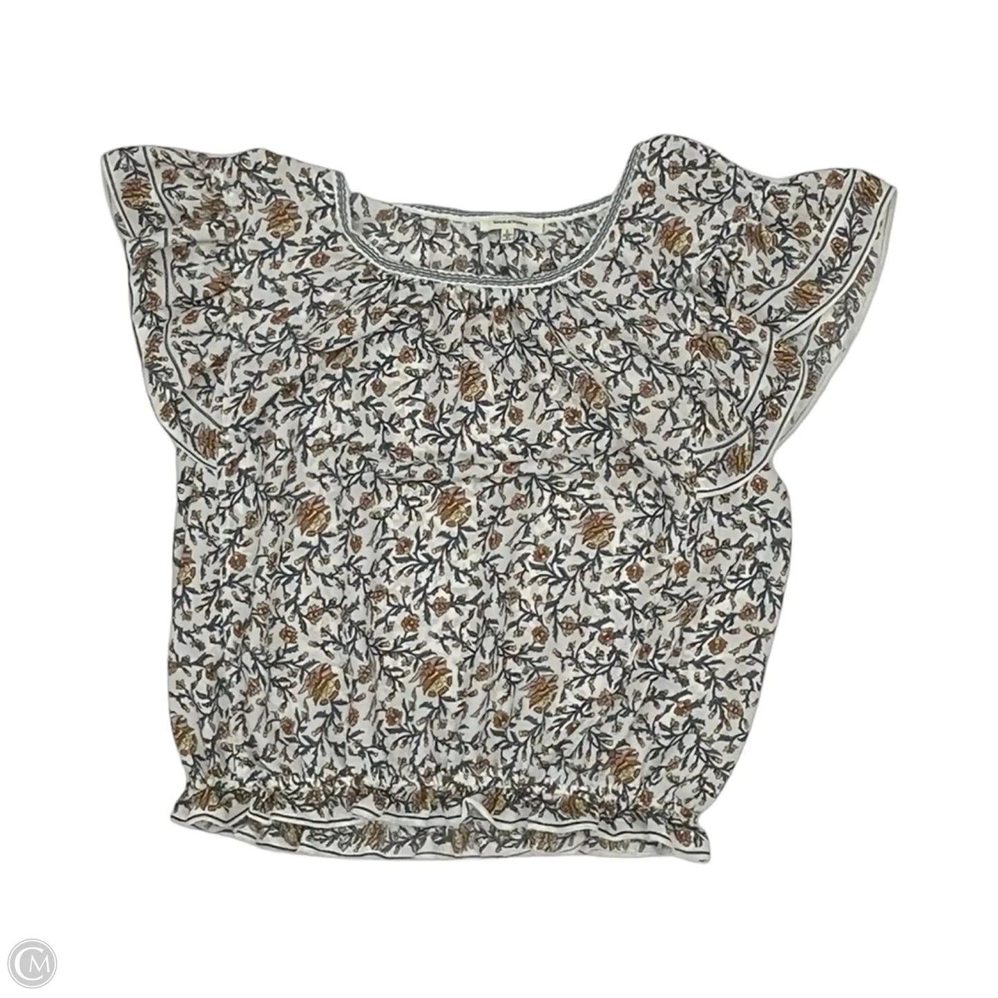 Blouse Short Sleeve By Max Studio In Floral Print, Size: L
