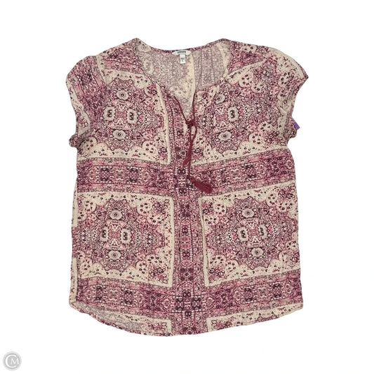 Blouse Short Sleeve By Sonoma In Pink & Tan, Size: L