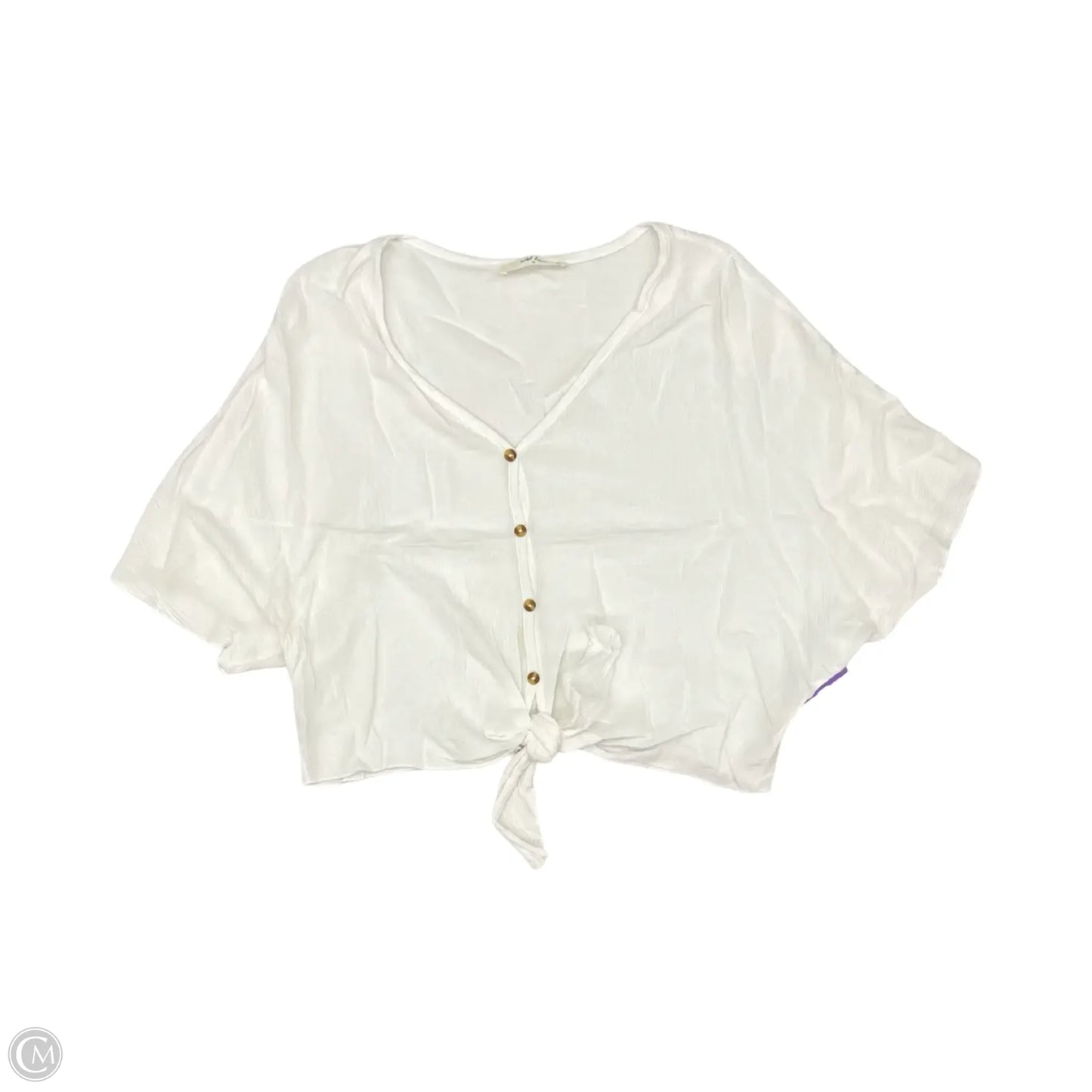 Blouse Short Sleeve By Clothes Mentor In White, Size: Xl