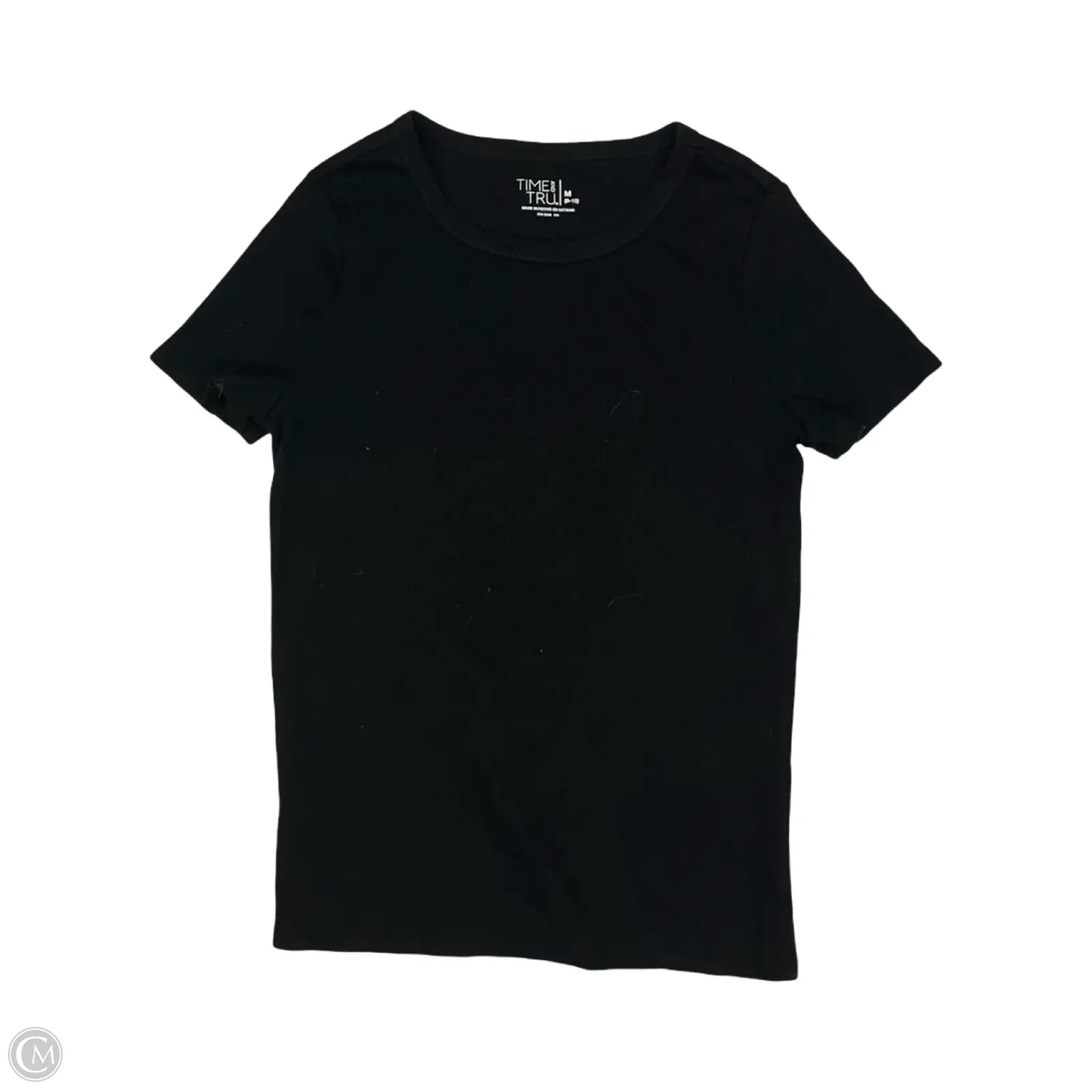 Top Short Sleeve By Time And Tru In Black, Size: M