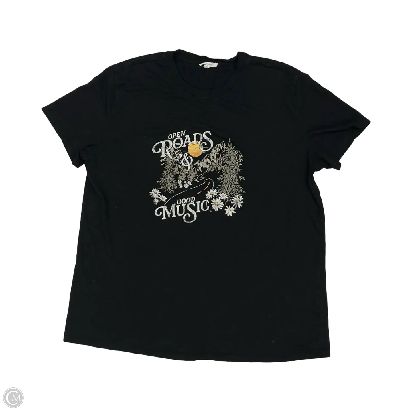 Top Short Sleeve By Maurices In Black, Size: L