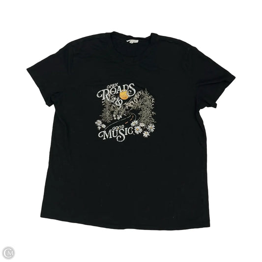 Top Short Sleeve By Maurices In Black, Size: L