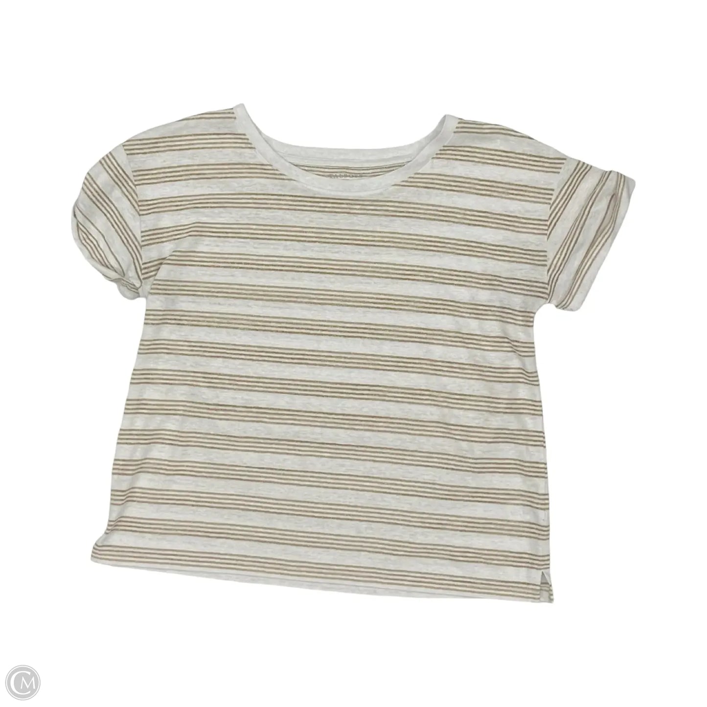 Top Short Sleeve By Talbots In Gold & White, Size: Lp