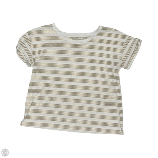 Top Short Sleeve By Talbots In Gold & White, Size: Lp