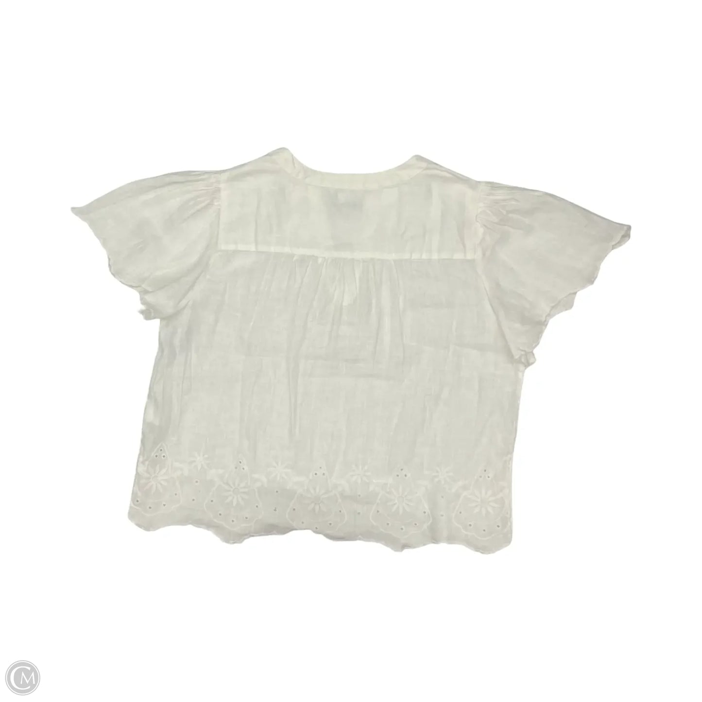 Blouse Short Sleeve By Chicos In White, Size: M