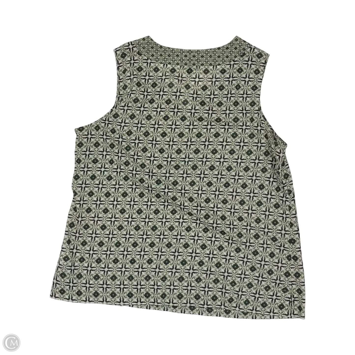 Blouse Sleeveless By Talbots In Black & Green, Size: Lp