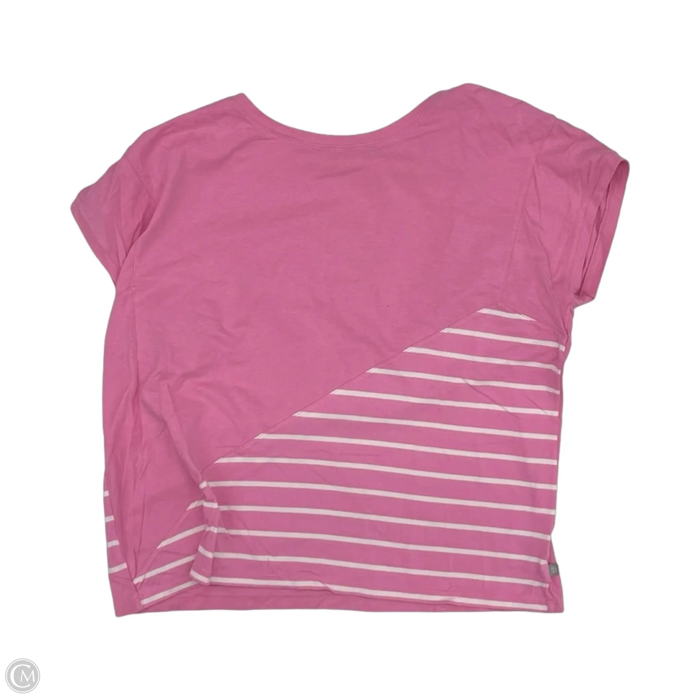 Top Short Sleeve By Talbots In Pink & White, Size: L