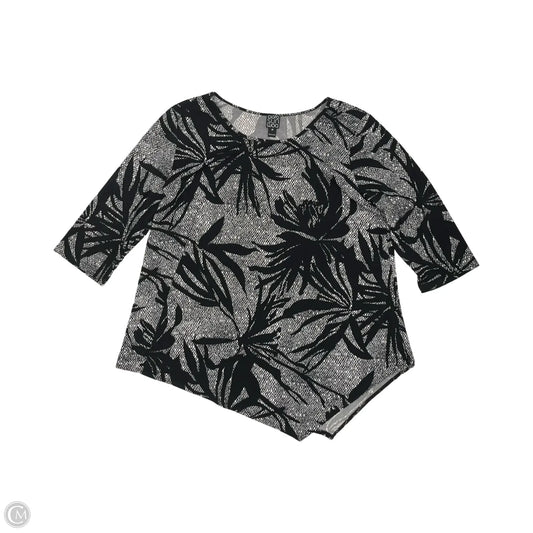Blouse 3/4 Sleeve By Clara Sun Woo In Black & Cream, Size: 2x