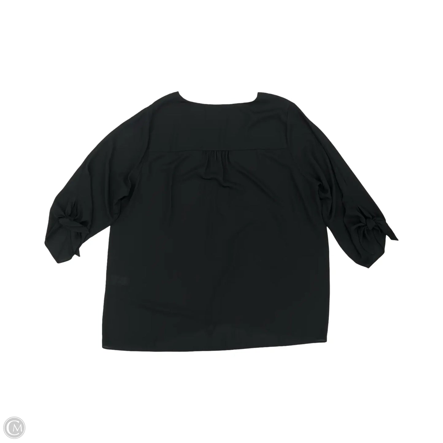 Blouse 3/4 Sleeve By Karen Kane In Black, Size: 2x