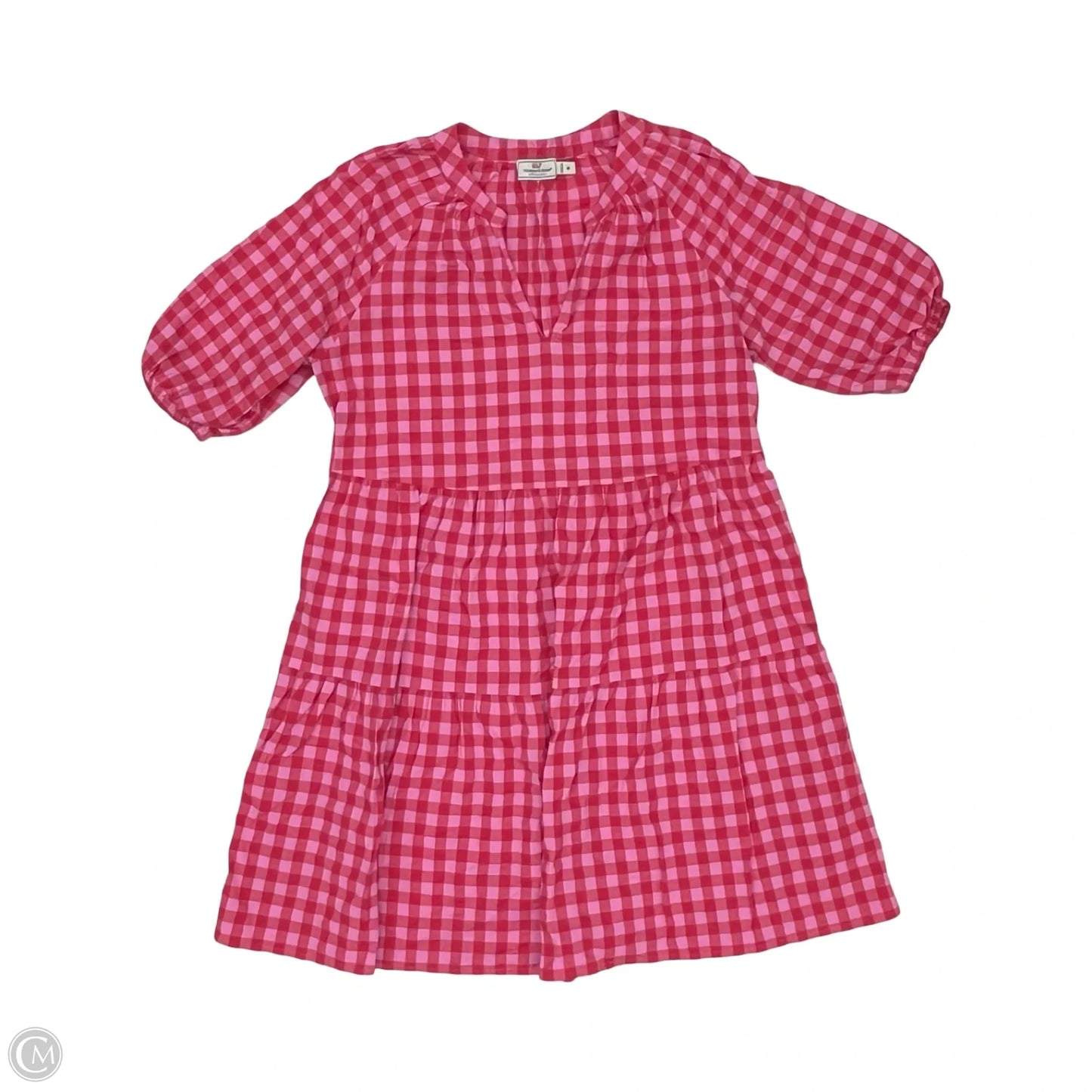 Dress Casual Short By Vineyard Vines In Pink & Red, Size: M