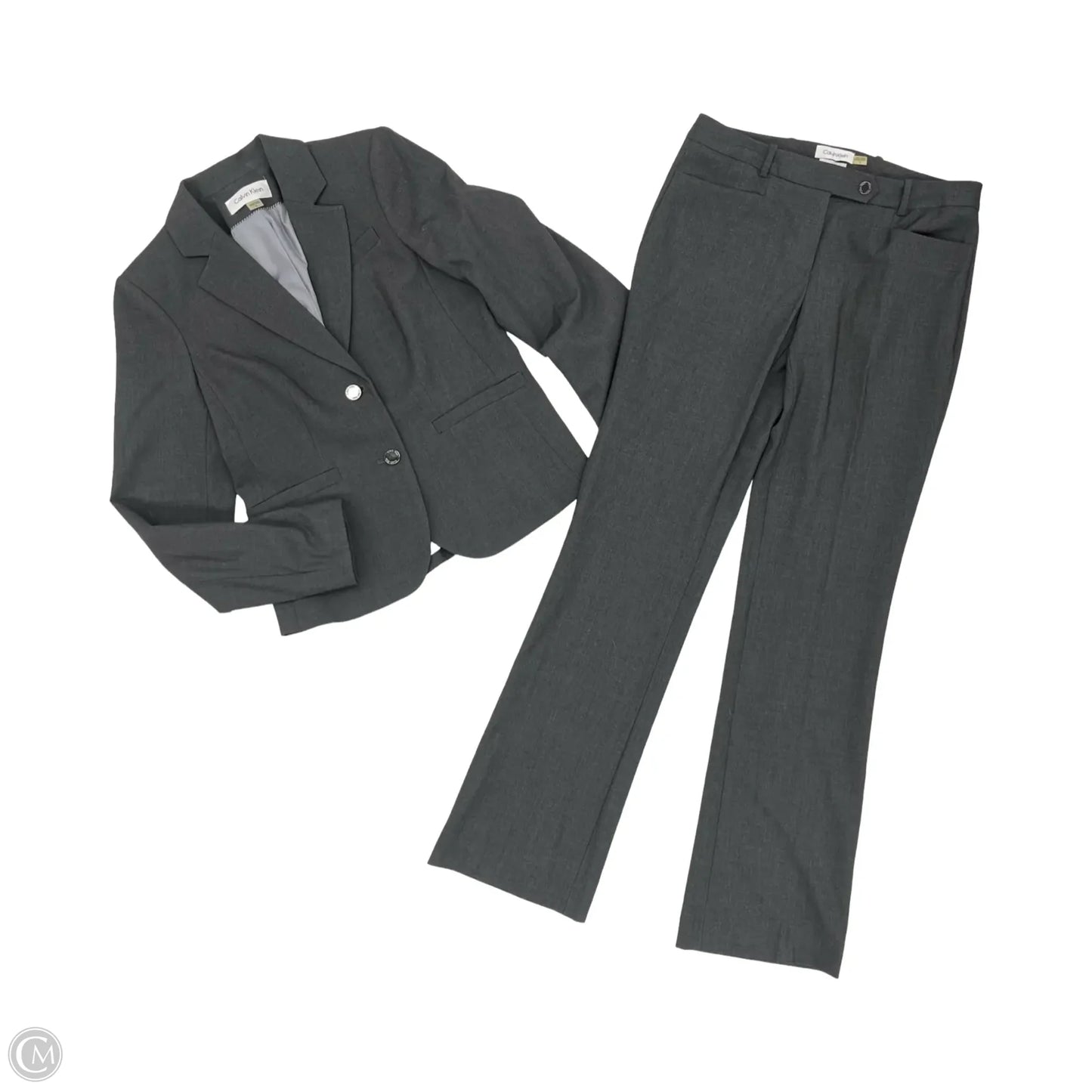 Pants Suit 2pc By Calvin Klein In Grey, Size: Xs