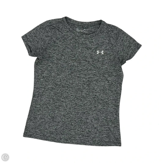 Athletic Top Short Sleeve By Under Armour In Grey, Size: S