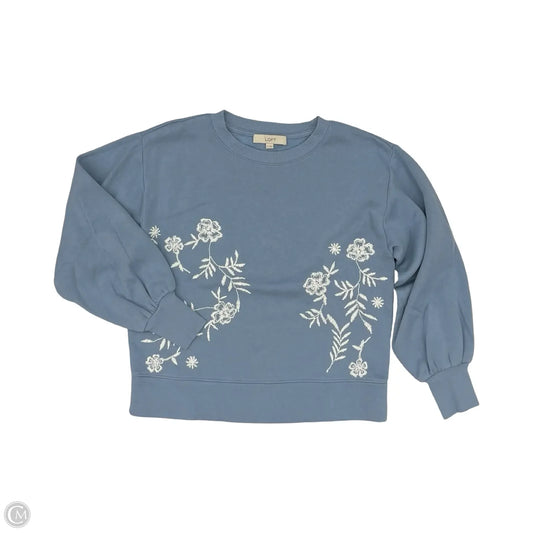Sweatshirt Crewneck By Loft In Blue, Size: S
