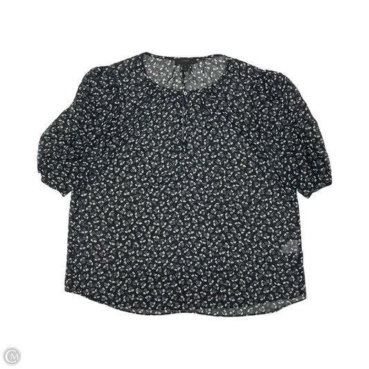 Blouse Short Sleeve By J. Crew In Blue & Cream, Size: M