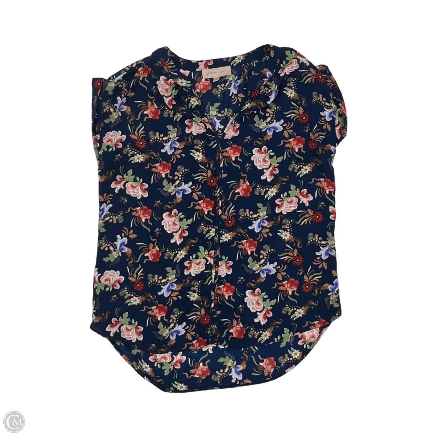 Blouse Short Sleeve By Philosophy In Floral Print, Size: S