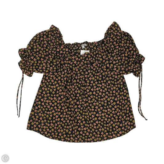 Blouse Short Sleeve By White Birch In Floral Print, Size: S