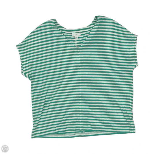 Top Short Sleeve By J. Jill In Green & White, Size: S