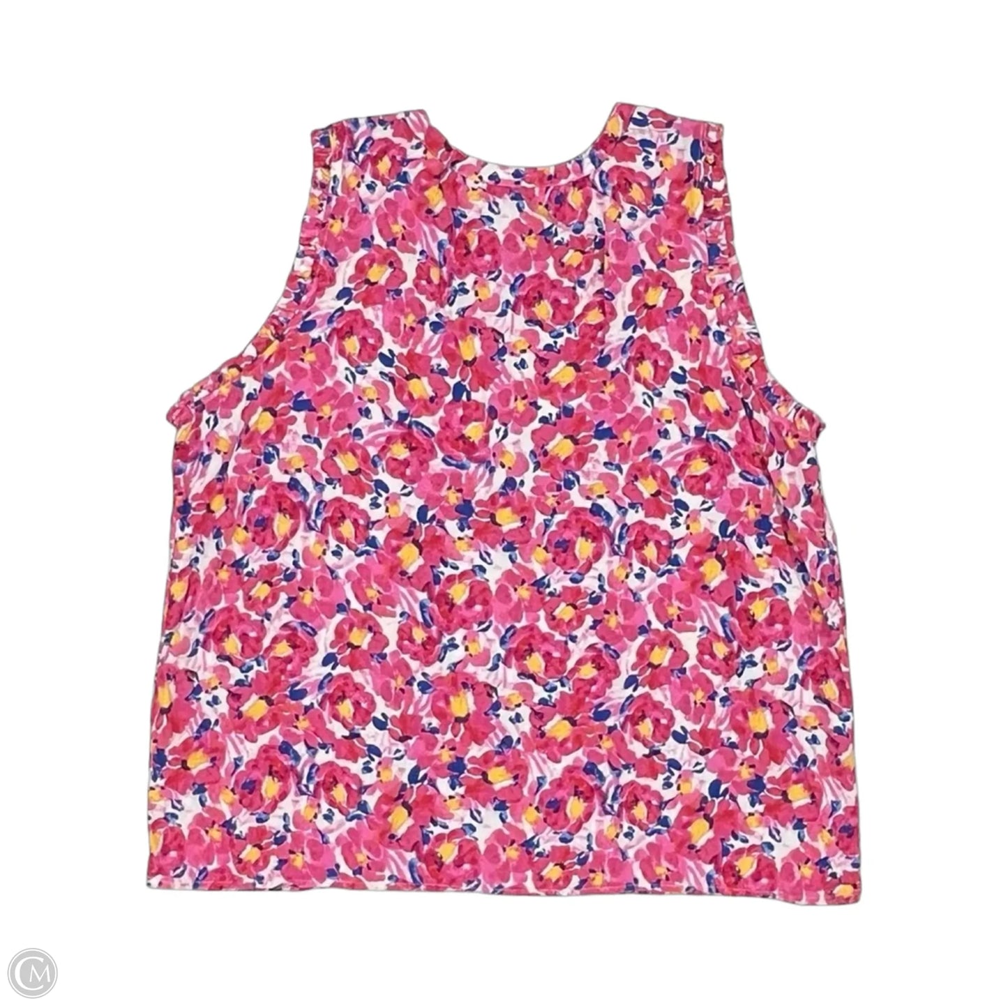 Blouse Short Sleeve By Time And Tru In Blue & Pink, Size: Xxl