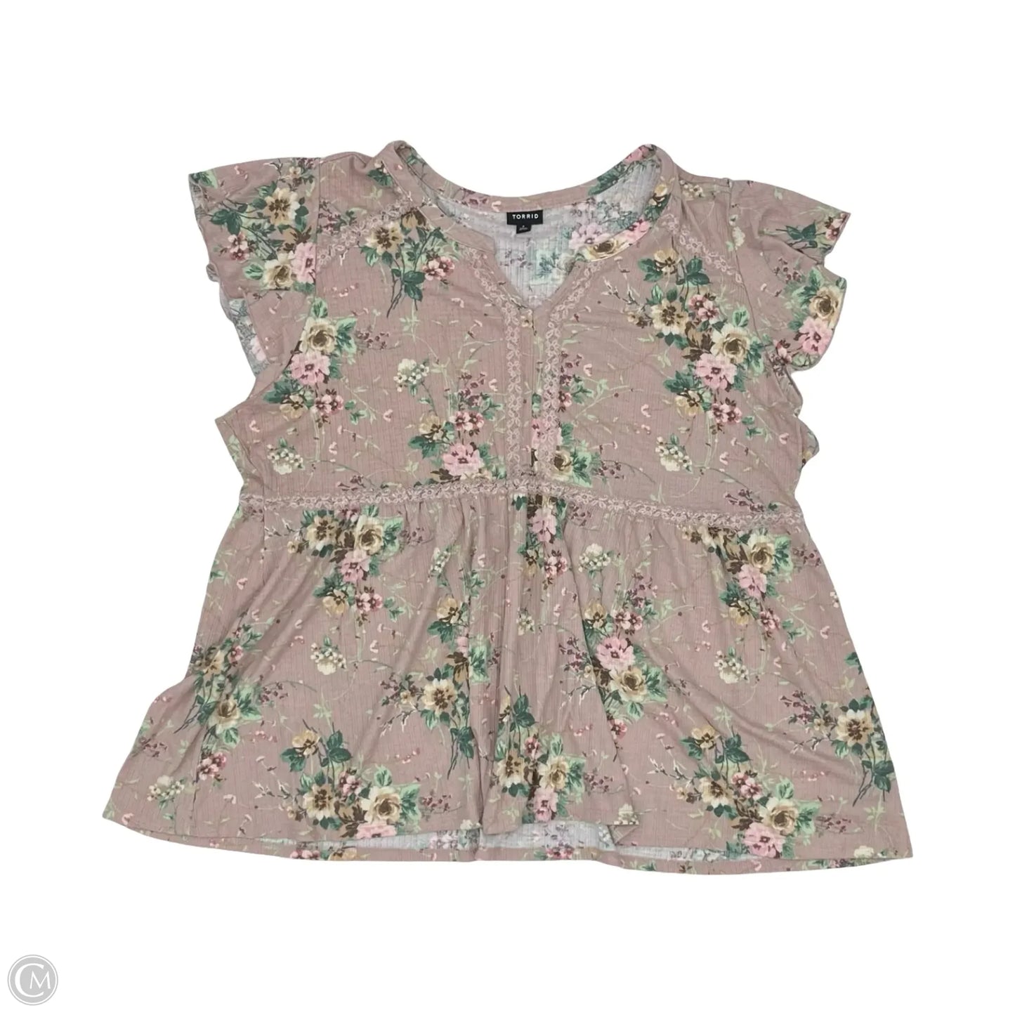 Blouse Short Sleeve By Torrid In Floral Print, Size: 4x