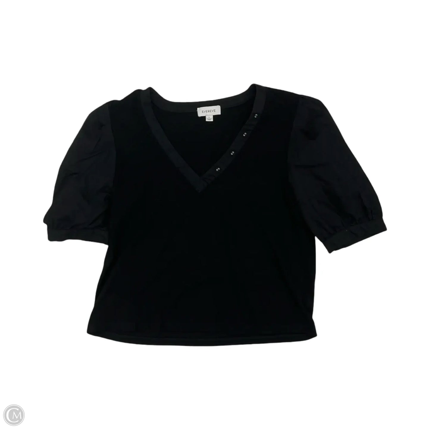 Top Short Sleeve By Evereve In Black, Size: L