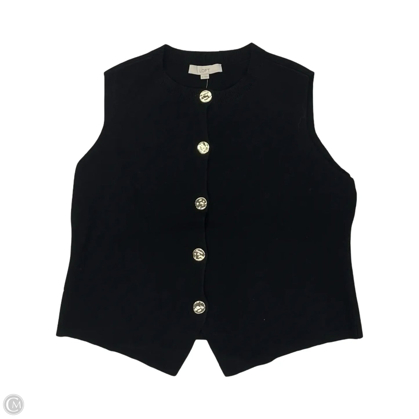 Vest Sweater By Loft In Black, Size: Xl