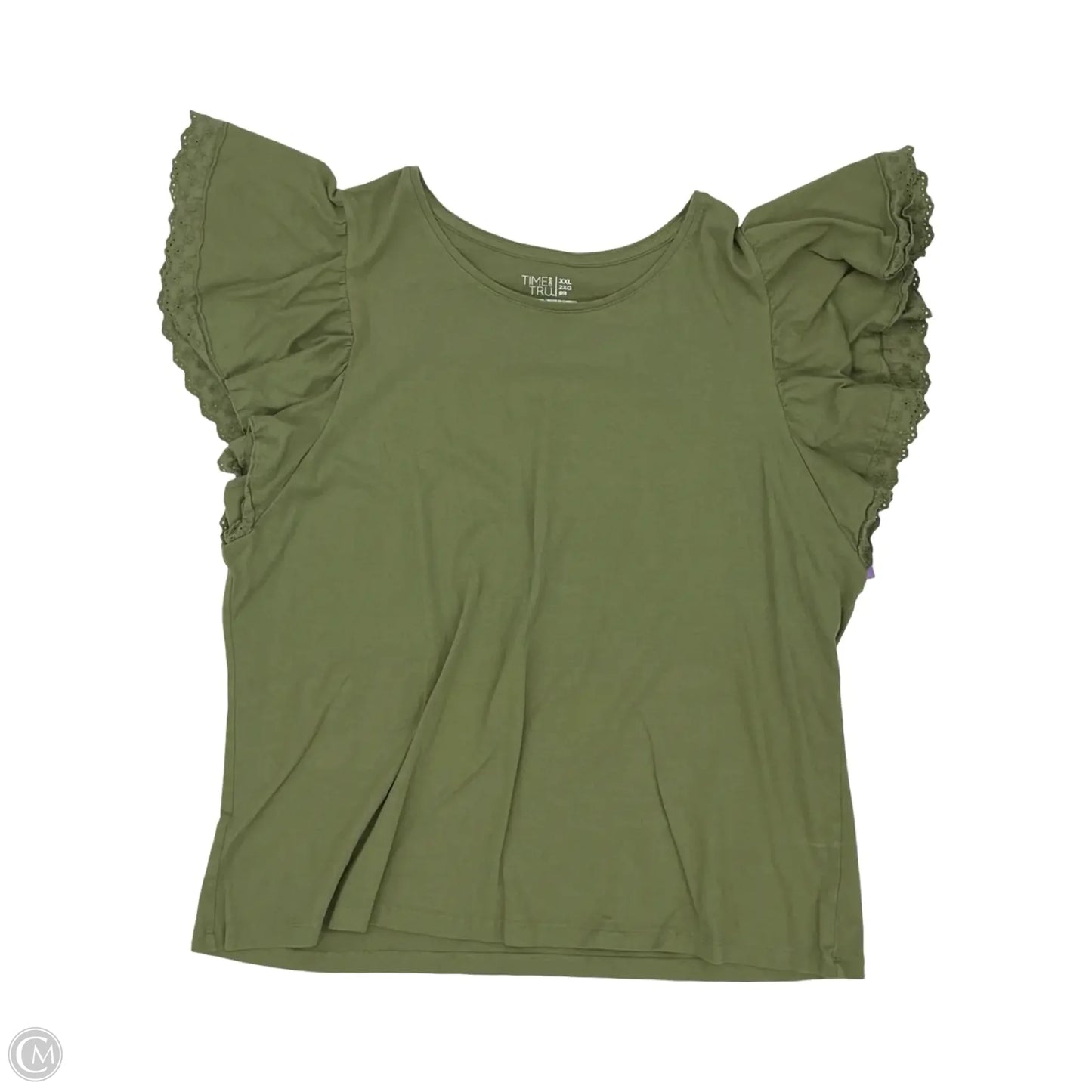 Top Short Sleeve By Time And Tru In Green, Size: Xxl