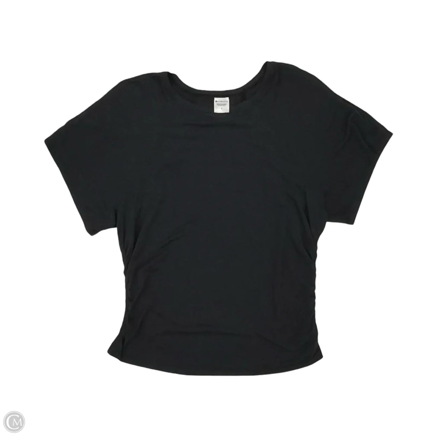 Athletic Top Short Sleeve By Athleta In Black, Size: L