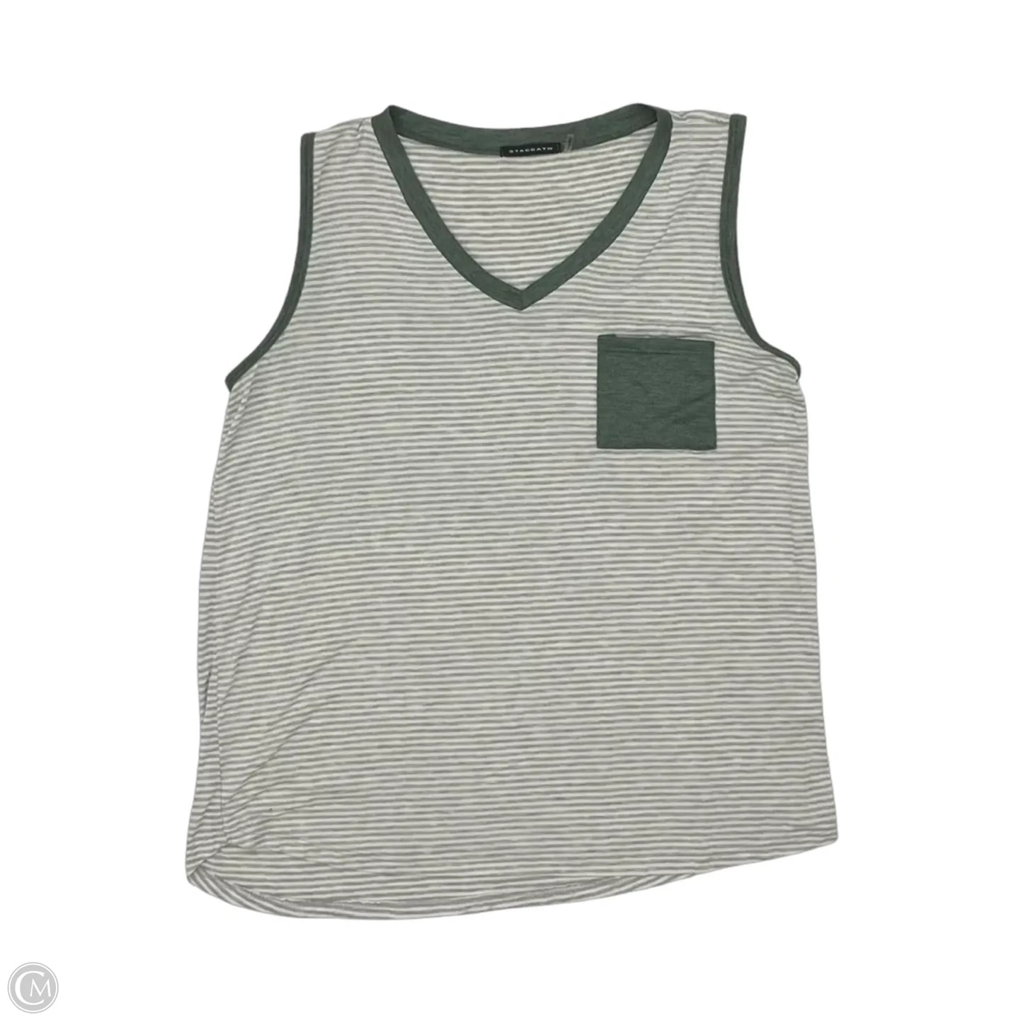 Tank Top By Staccato In Green & Grey, Size: L