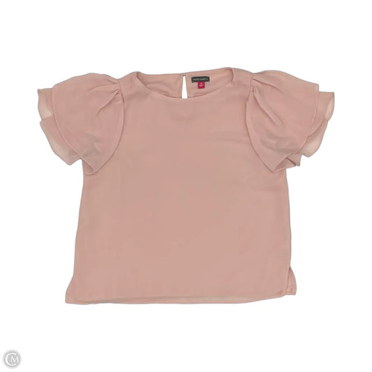 Blouse Short Sleeve By Vince Camuto In Pink, Size: M
