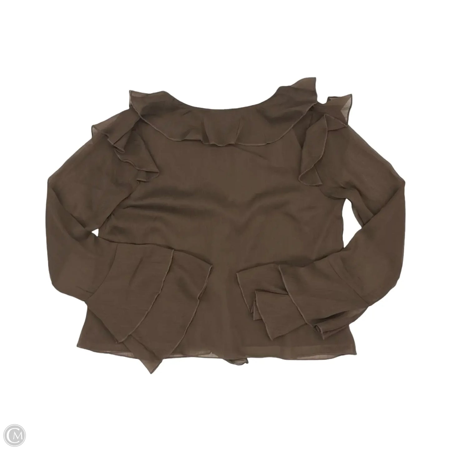 Blouse Long Sleeve By American Eagle In Brown, Size: S