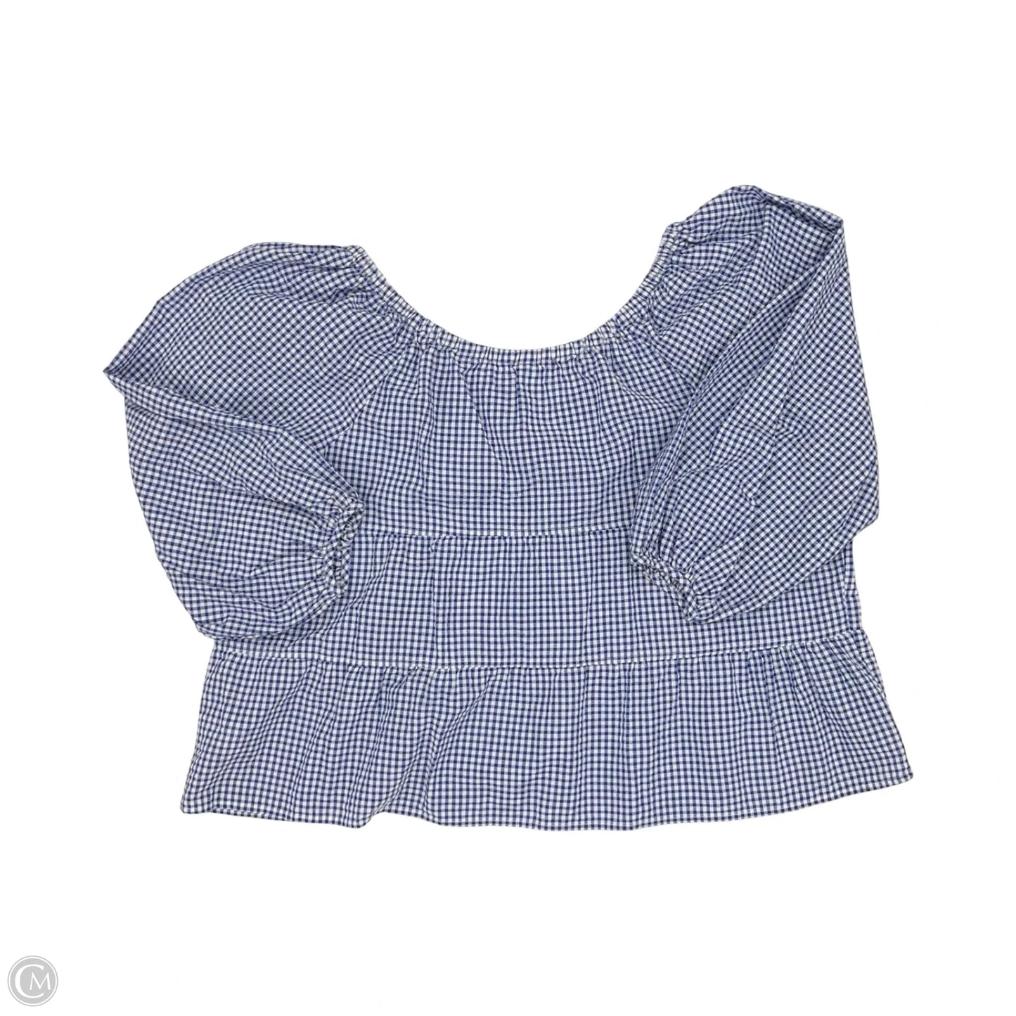 Blouse Long Sleeve By Old Navy In Blue & White, Size: Xxl