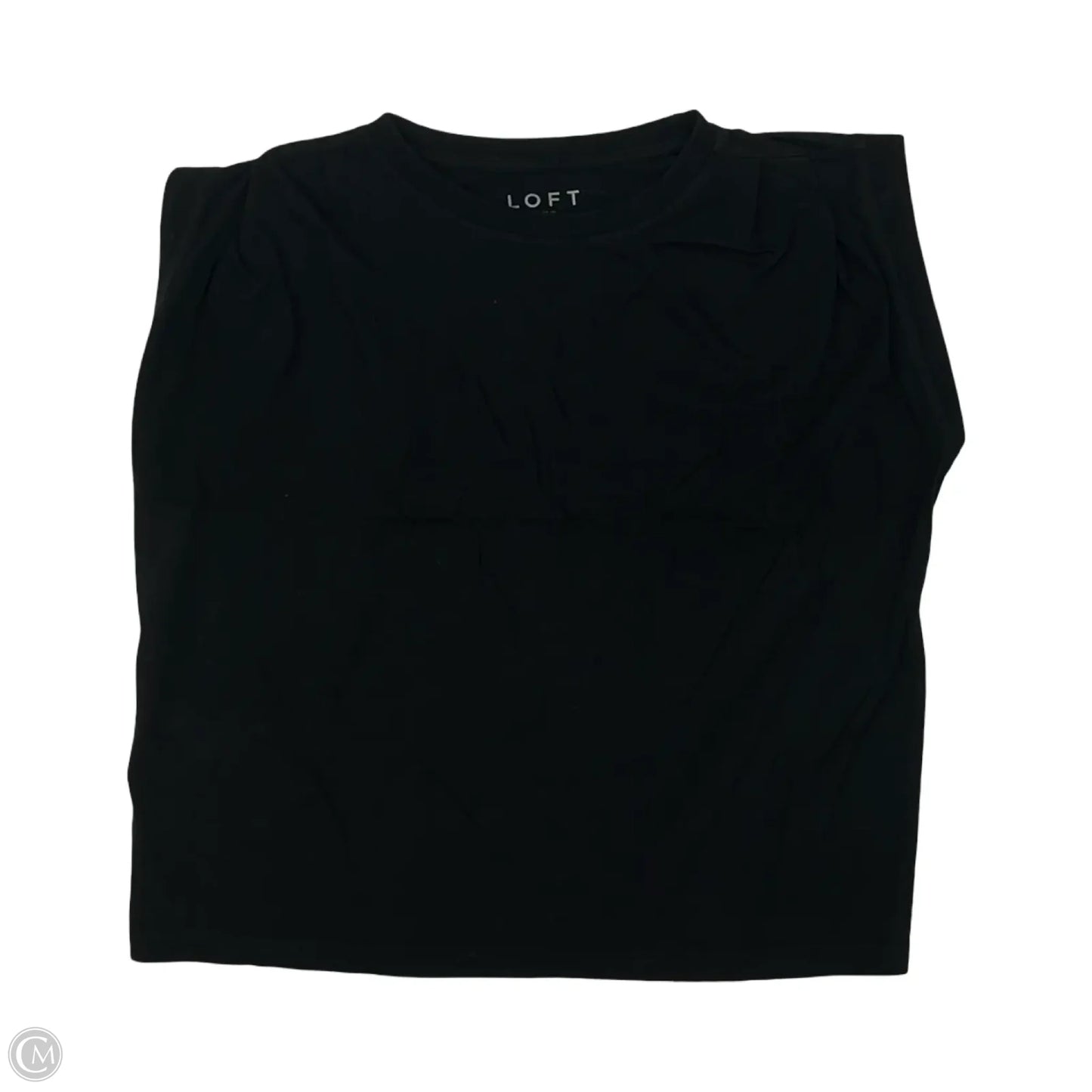 Top Short Sleeve By Loft In Black, Size: Mp