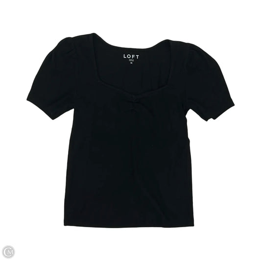 Top Short Sleeve By Loft In Black, Size: M