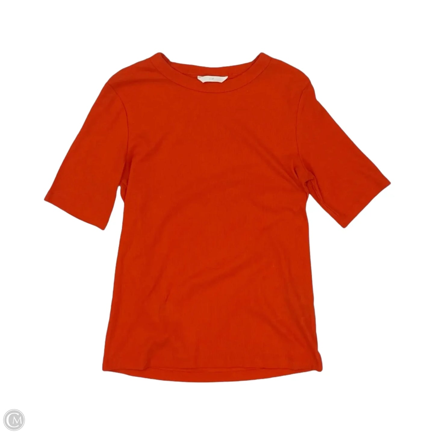 Top Short Sleeve By H&m In Orange, Size: M