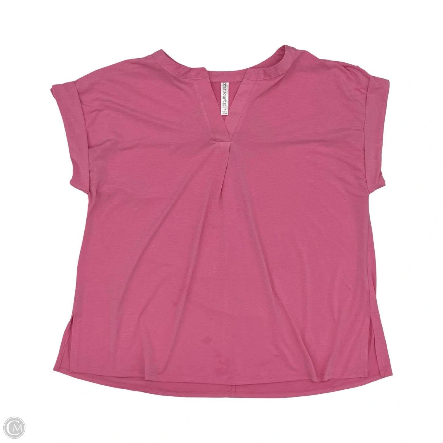 Blouse Short Sleeve By Dear Scarlett In Pink, Size: 2x
