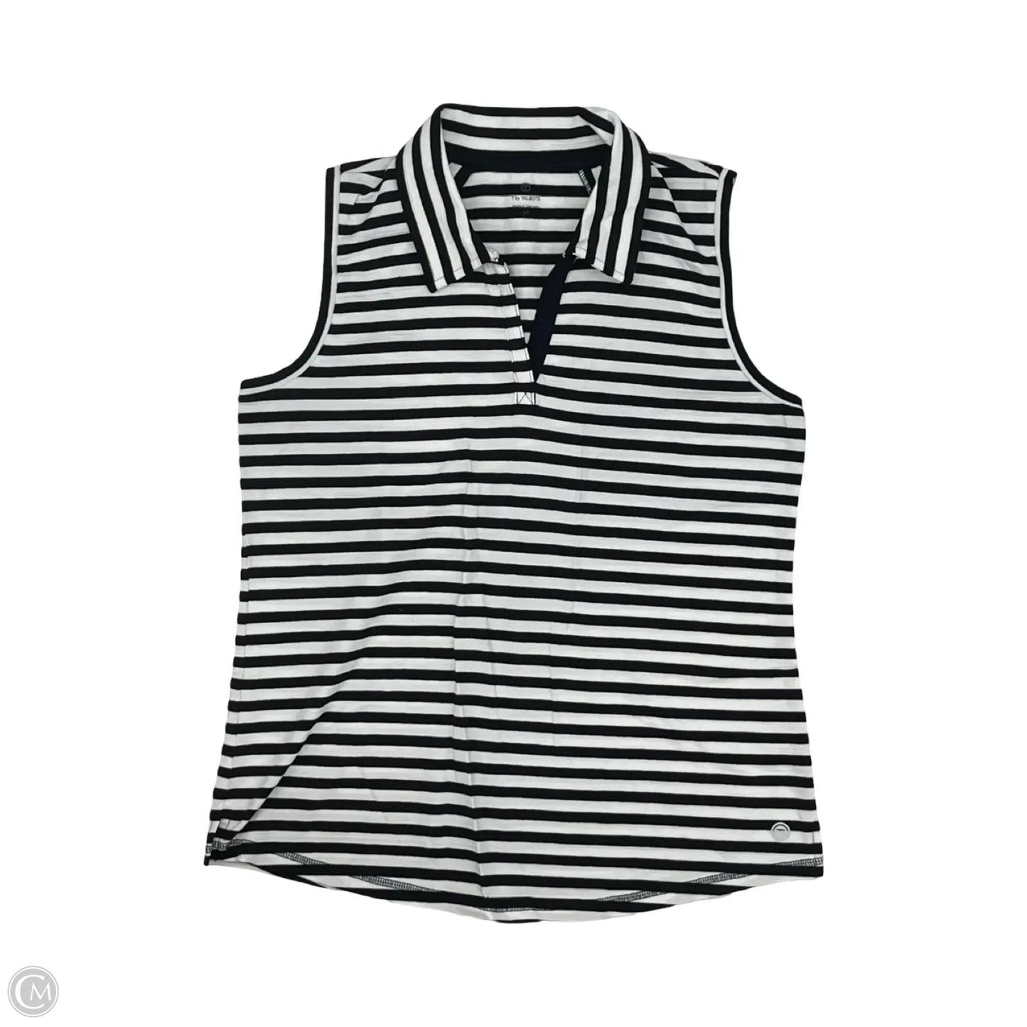Top Sleeveless By Talbots In Blue & White, Size: M