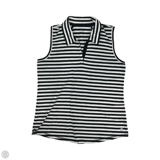 Top Sleeveless By Talbots In Blue & White, Size: M