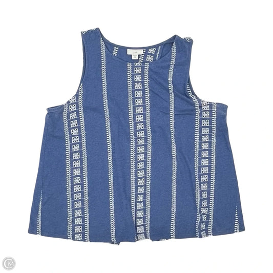Top Sleeveless By J. Jill In Blue & Cream, Size: Mp