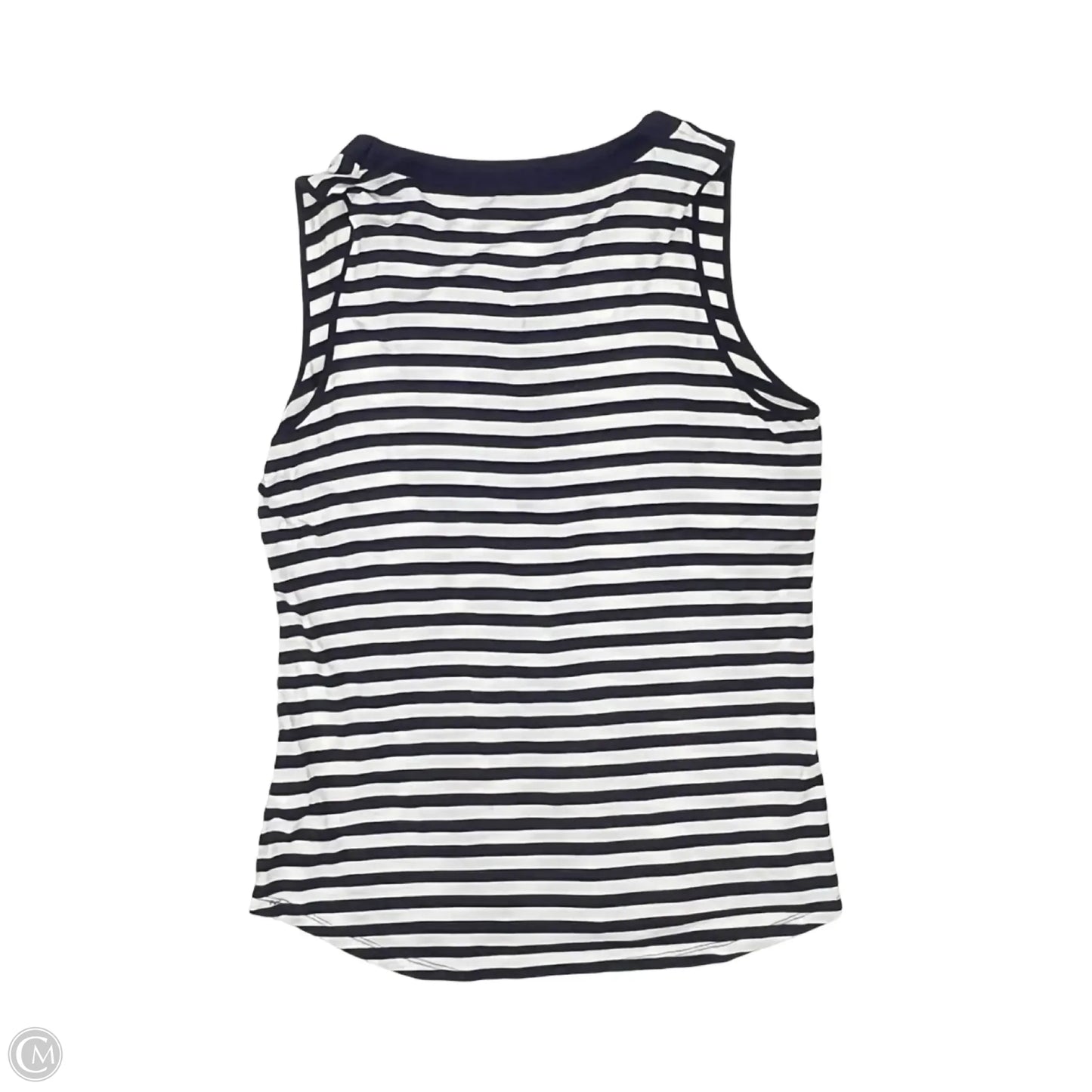 Top Sleeveless By Cable And Gauge In Blue & White, Size: L